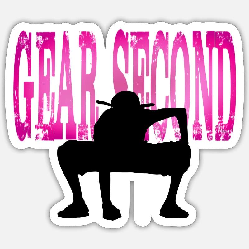 Gear second - Sticker size S (10 x 10 cm) - white matte