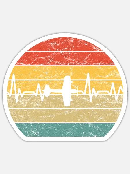 Modellflugzeug Flugzeug Modellflieger Herzschlag - Sticker Größe S (10 x 10 cm) - Mattweiß