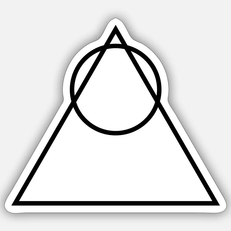 Triangle avec pyramide circulaire Sticker taille S (10 x 10 cm)