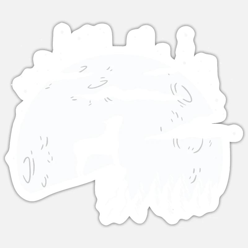 Boston Terrier Mond - Sticker Größe S (10 x 10 cm) - Mattweiß