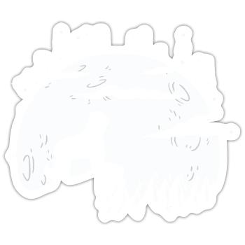 Briard Moon Gift - Sticker size S (10 x 10 cm) - white matte - Front