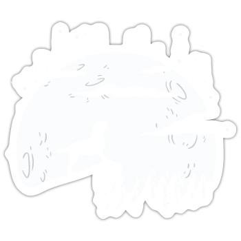 Border Terrier Lune - Sticker taille S (10 x 10 cm) - blanc mat - Devant