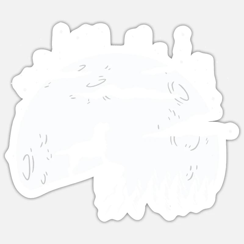 Border Terrier Mond - Sticker Größe S (10 x 10 cm) - Mattweiß