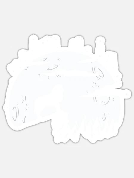 Berger australien Berger australien Lune - Sticker taille S (10 x 10 cm) - blanc mat