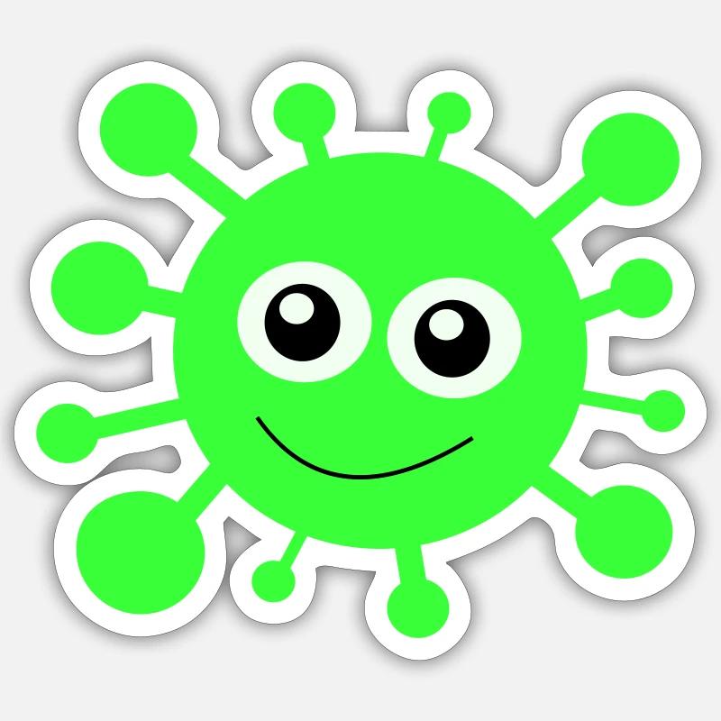 Corona Virus Lustig - Sticker Größe S (10 x 10 cm) - Mattweiß