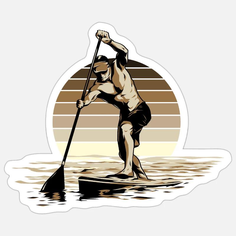 Standup Paddleboarding - SUP - Sticker size S (10 x 10 cm) - white matte