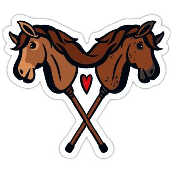 Hobby horsing amour hobby cheval hobby horse - Sticker taille S (10 x 10 cm) - blanc mat - Devant