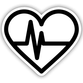 Heartbeat Herz Herzschlag - Sticker Größe S (10 x 10 cm) - Mattweiß - Vorne