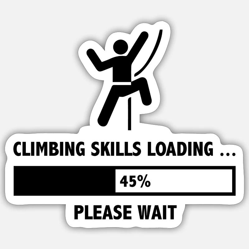 Climbing Skills Loading Please Wait Sticker size S (10 x 10 cm)