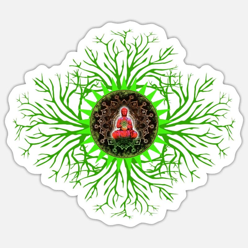 Chakra du cœur Chakra - Sticker taille S (10 x 10 cm) - blanc mat