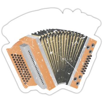 Steirer Man, Steirische Harmonika Quetschn - Sticker Größe S (10 x 10 cm) - Mattweiß - Vorne