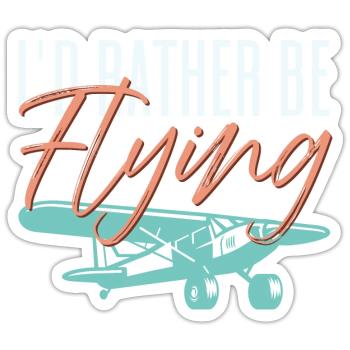 Je préférerais en pilotant un pilote d’aviation - Sticker taille S (10 x 10 cm) - blanc mat - Devant