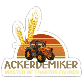traktoren bauer acker traktor landwirtschaft ernte - Sticker Größe S (10 x 10 cm) - Mattweiß - Vorne