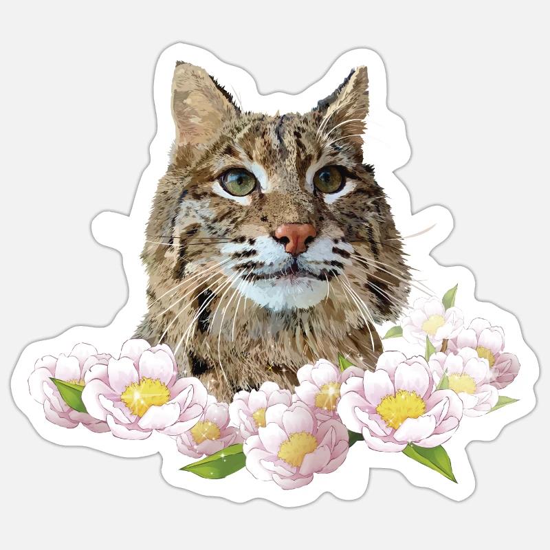 Luchs - Sticker Größe S (10 x 10 cm) - Mattweiß