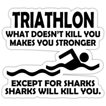 Triathlon Swim Bike Run - Sticker size S (10 x 10 cm) - white matte - Front