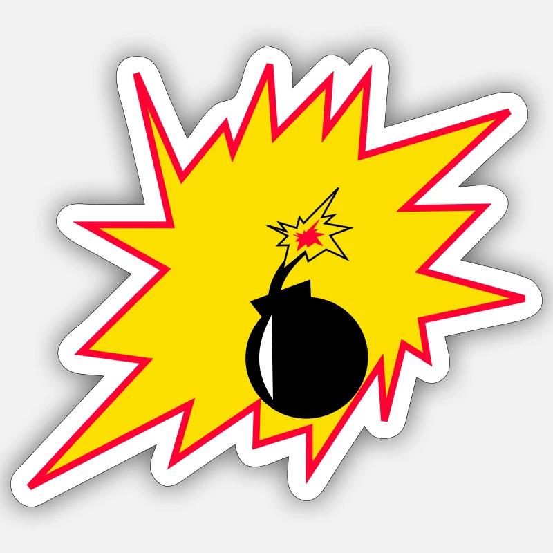 Boom - Sticker Größe S (10 x 10 cm) - Mattweiß