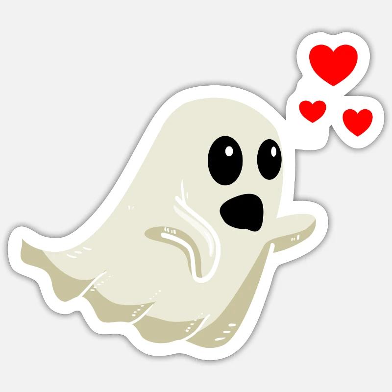 Spectre Saint-Valentin - Sticker taille S (10 x 10 cm) - blanc mat