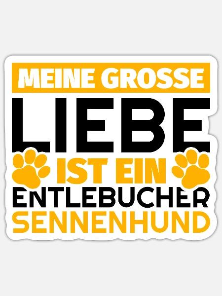 Entlebucher Sennenhund Geschenke lustig - Sticker Größe S (10 x 10 cm) - Mattweiß