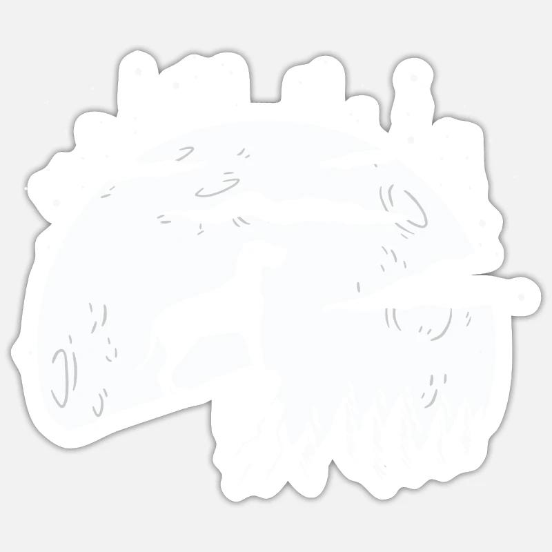 Bracco Italiano - Sticker Größe S (10 x 10 cm) - Mattweiß