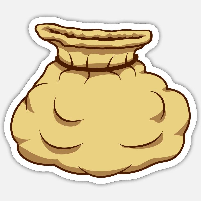 Gefüllter Comic Sack - Sticker Größe S (10 x 10 cm) - Mattweiß