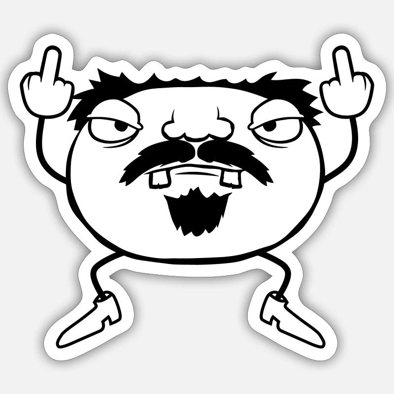 Frecher alter Mann - Sticker Größe S (10 x 10 cm) - Mattweiß