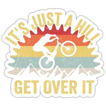 Mountain Biking MTB Mountain Bike Downhill - Sticker Größe S (10 x 10 cm) - Mattweiß - Vorne