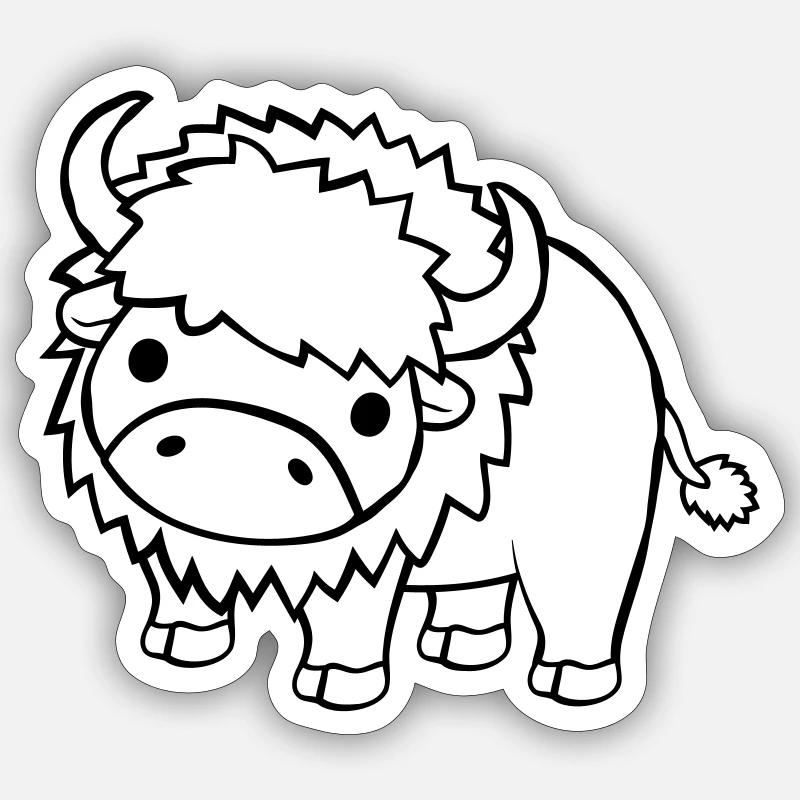 Large sweet bison - Sticker size S (10 x 10 cm) - white matte