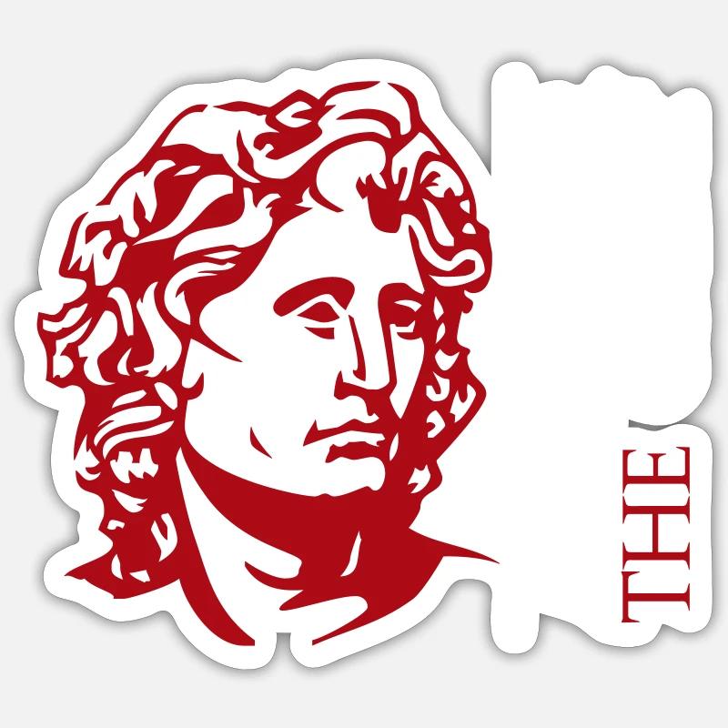 Alexander the Great Red Bust - Sticker size S (10 x 10 cm) - white matte