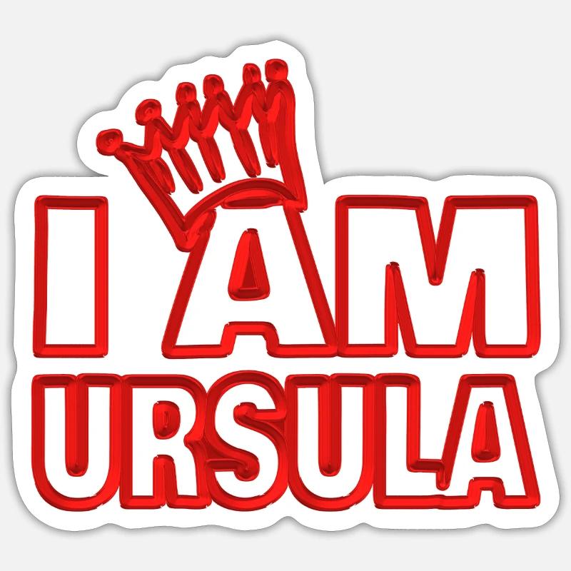 Nom du roi Ursula - Sticker taille S (10 x 10 cm) - blanc mat