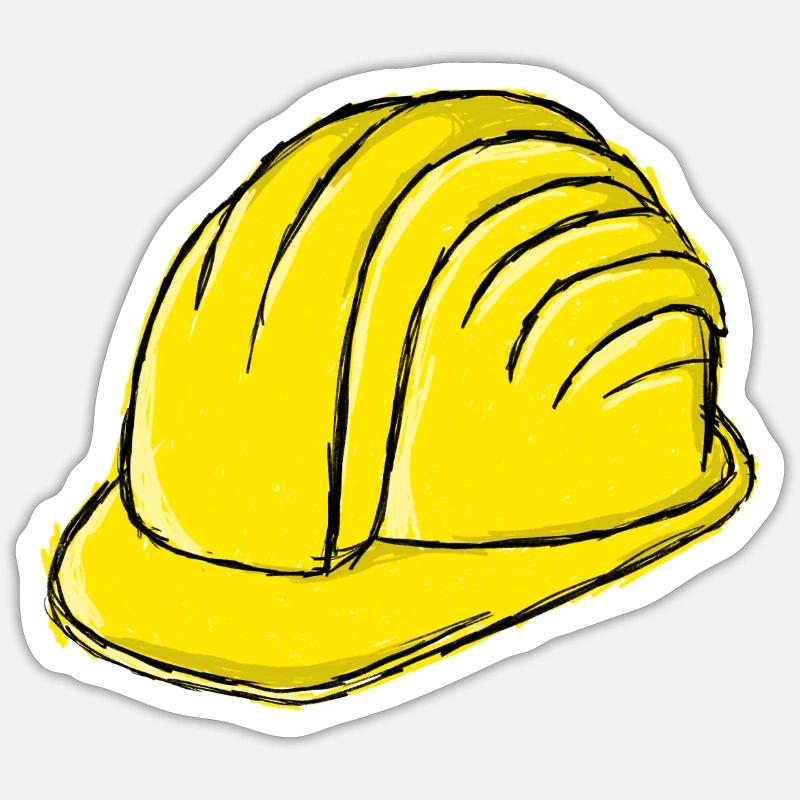Construction worker, helmet, construction site, crane, excavator Sticker size S (10 x 10 cm)