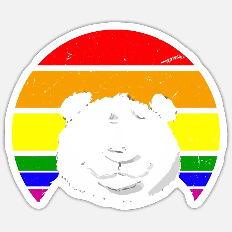 Schwuler Panda - Sticker Größe S (10 x 10 cm) - Mattweiß