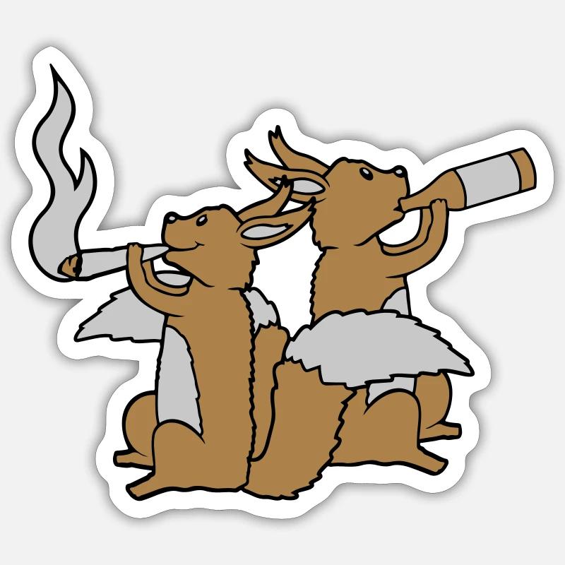 2 Party Squirrels - Sticker size S (10 x 10 cm) - white matte