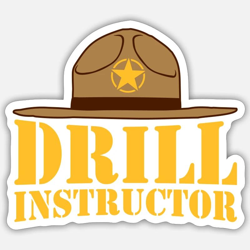 Instructeur d’exercice Shérif - Sticker taille S (10 x 10 cm) - blanc mat