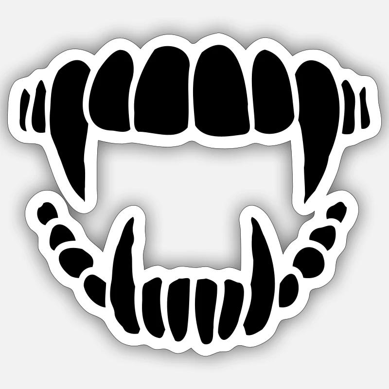 Conception de dents de vampire Sticker taille S (10 x 10 cm)