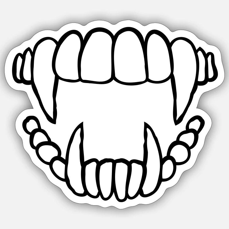 Concevoir des dents de vampire Sticker taille S (10 x 10 cm)