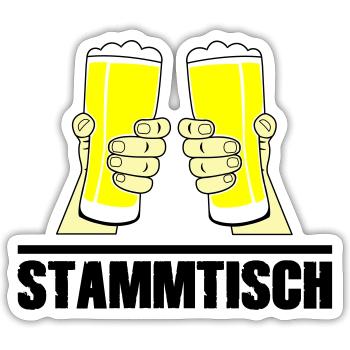 Stammtisch - Sticker Größe S (10 x 10 cm) - Mattweiß - Vorne