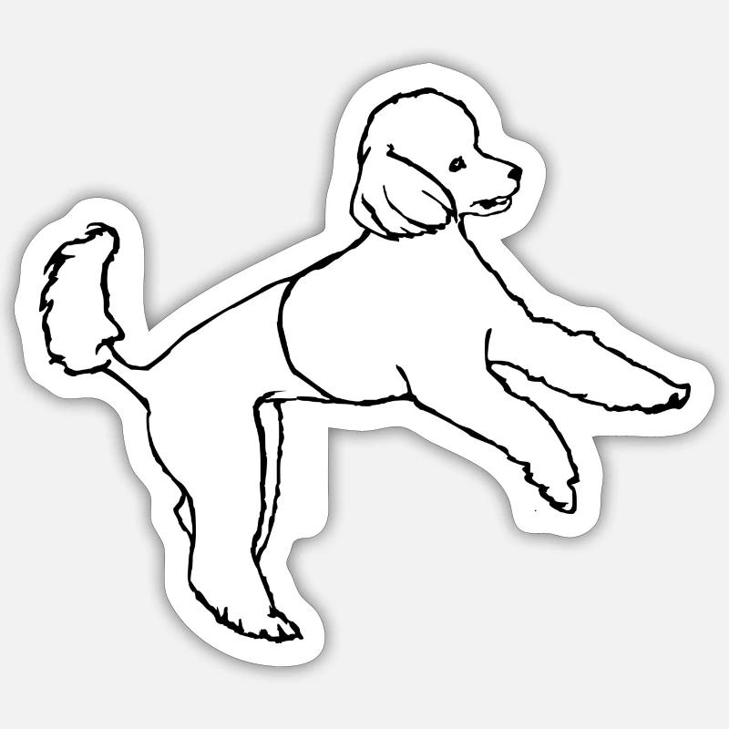 110 Jumping Poodle Sticker size S (10 x 10 cm)