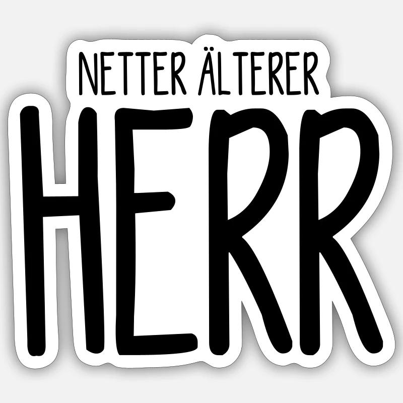 netter älterer Herr Sticker Größe S (10 x 10 cm)
