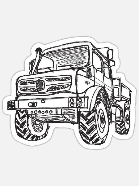 Unimog - Oldtimer - Offroad - Universal Motorgerät - Sticker Größe S (10 x 10 cm) - Mattweiß