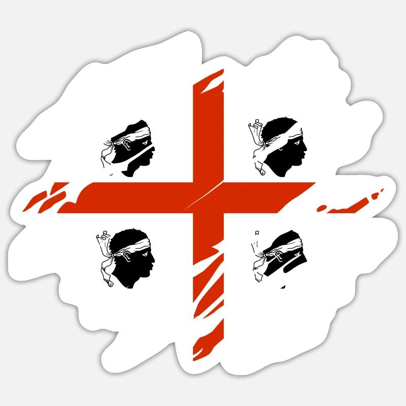 Sardinia Flag - Sticker size S (10 x 10 cm) - white matte
