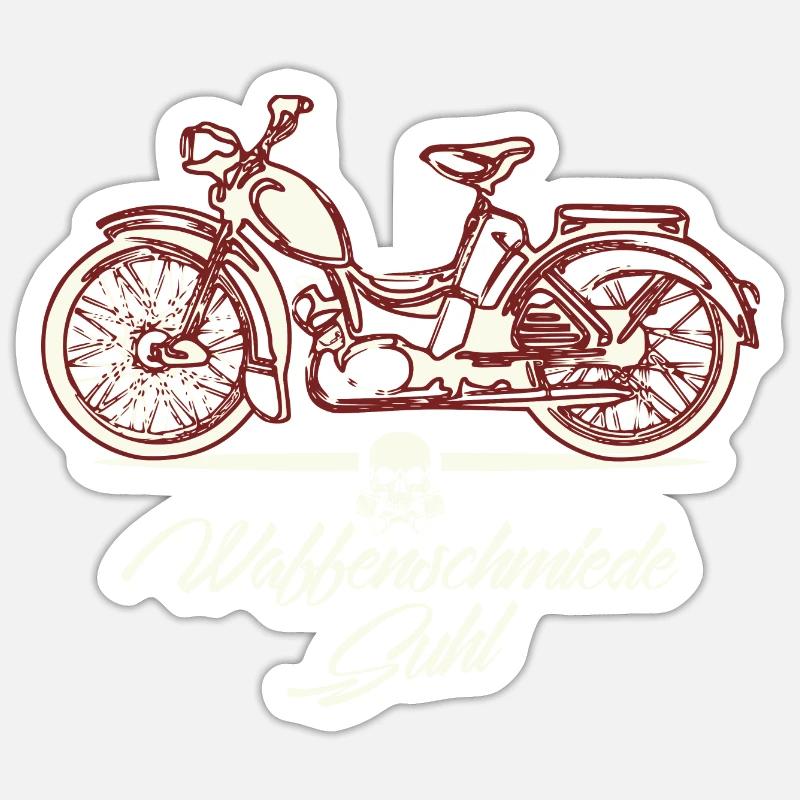 Simson SR2 - DDR Ostalgie Moped Suhl - Sticker Größe S (10 x 10 cm) - Mattweiß