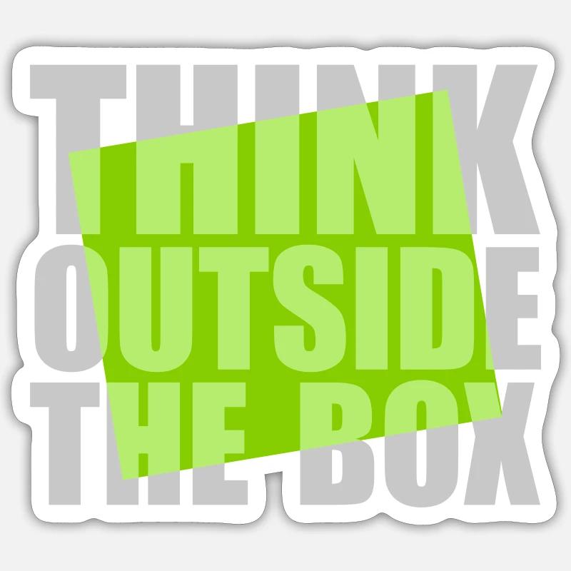 Grün Think outside - Sticker Größe S (10 x 10 cm) - Mattweiß