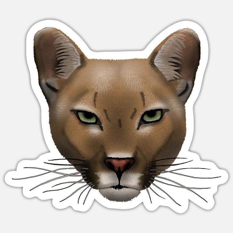 Cougar R6Z - Sticker taille S (10 x 10 cm) - blanc mat
