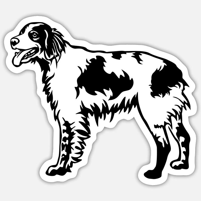 Epagneul Breton - Sticker size S (10 x 10 cm) - white matte