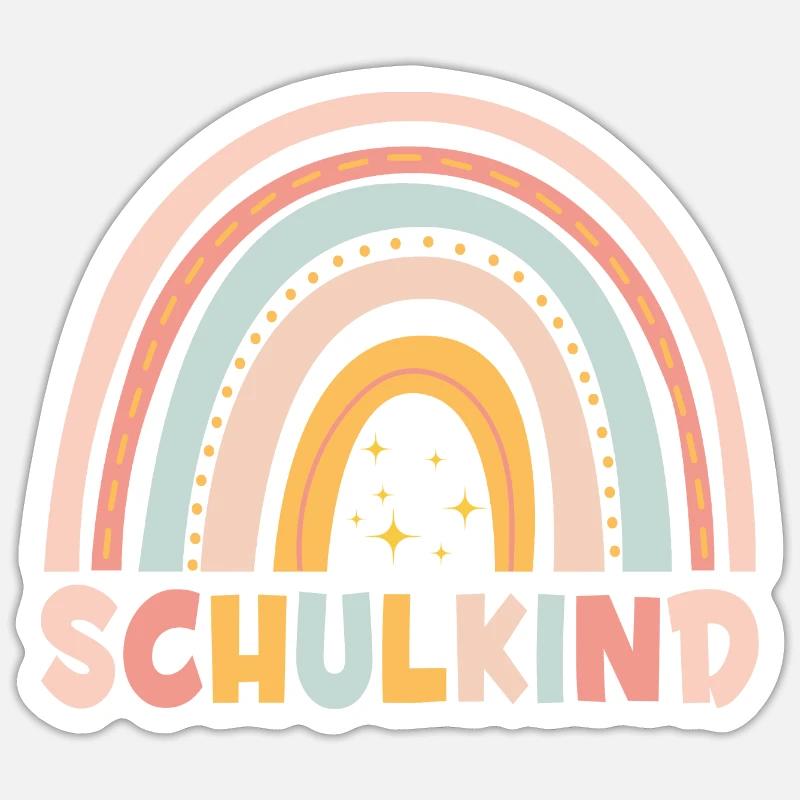 Schulkind Bunter Regenbogen Sticker Größe S (10 x 10 cm)