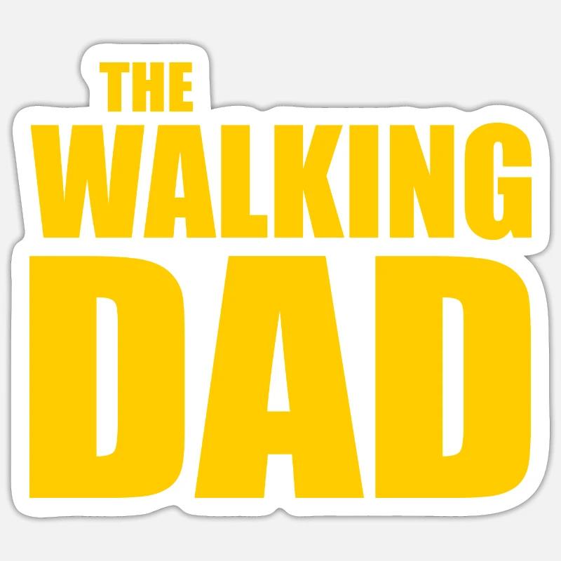 The walking dad - Sticker size S (10 x 10 cm) - white matte