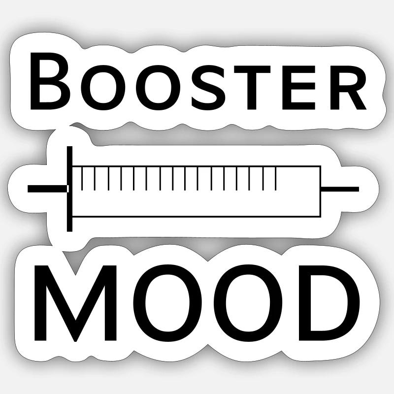 spritze booster mood - Sticker Größe S (10 x 10 cm) - Mattweiß