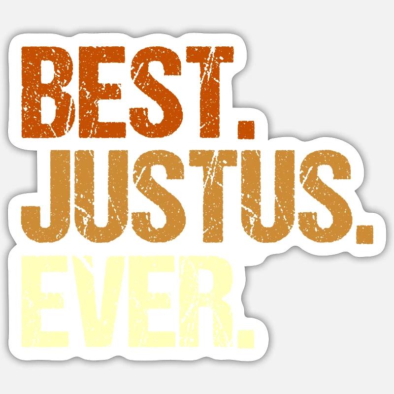 Justus - Sticker taille S (10 x 10 cm) - blanc mat