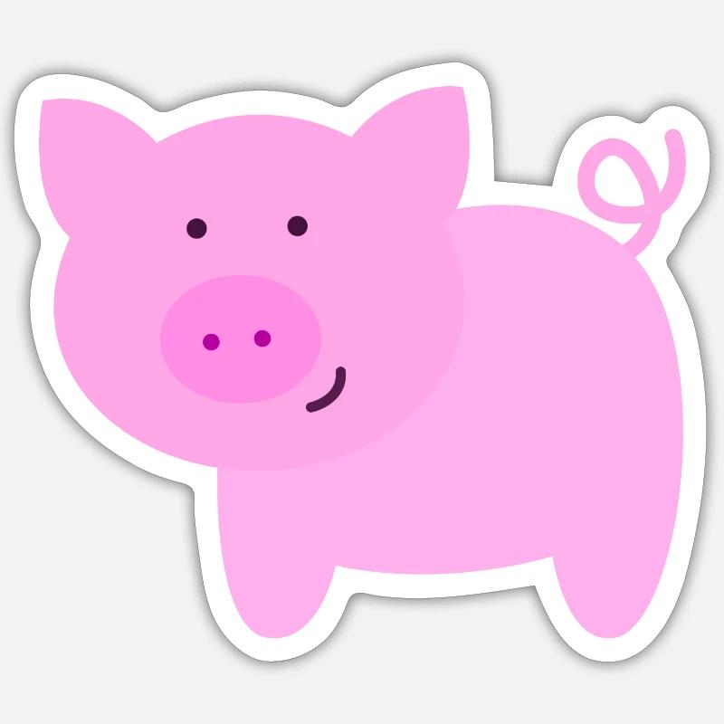 Cochon rose Sticker taille S (10 x 10 cm)