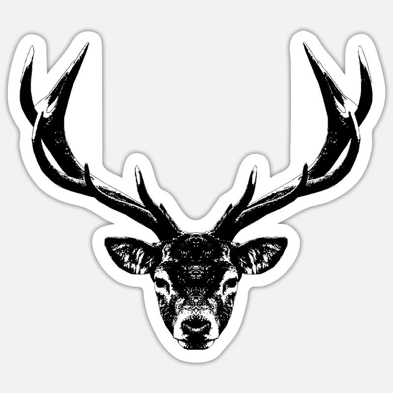 Hirschkopf /Geweihträger Sticker Größe S (10 x 10 cm)